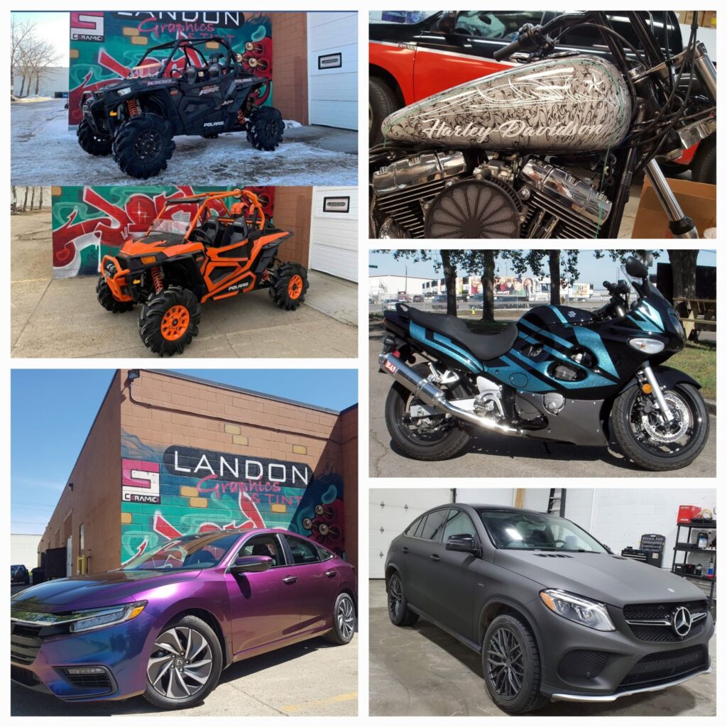 color change wrap on bike car and Polaris xp